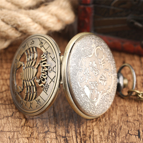 Zodiac style pocket watch for Scorpio